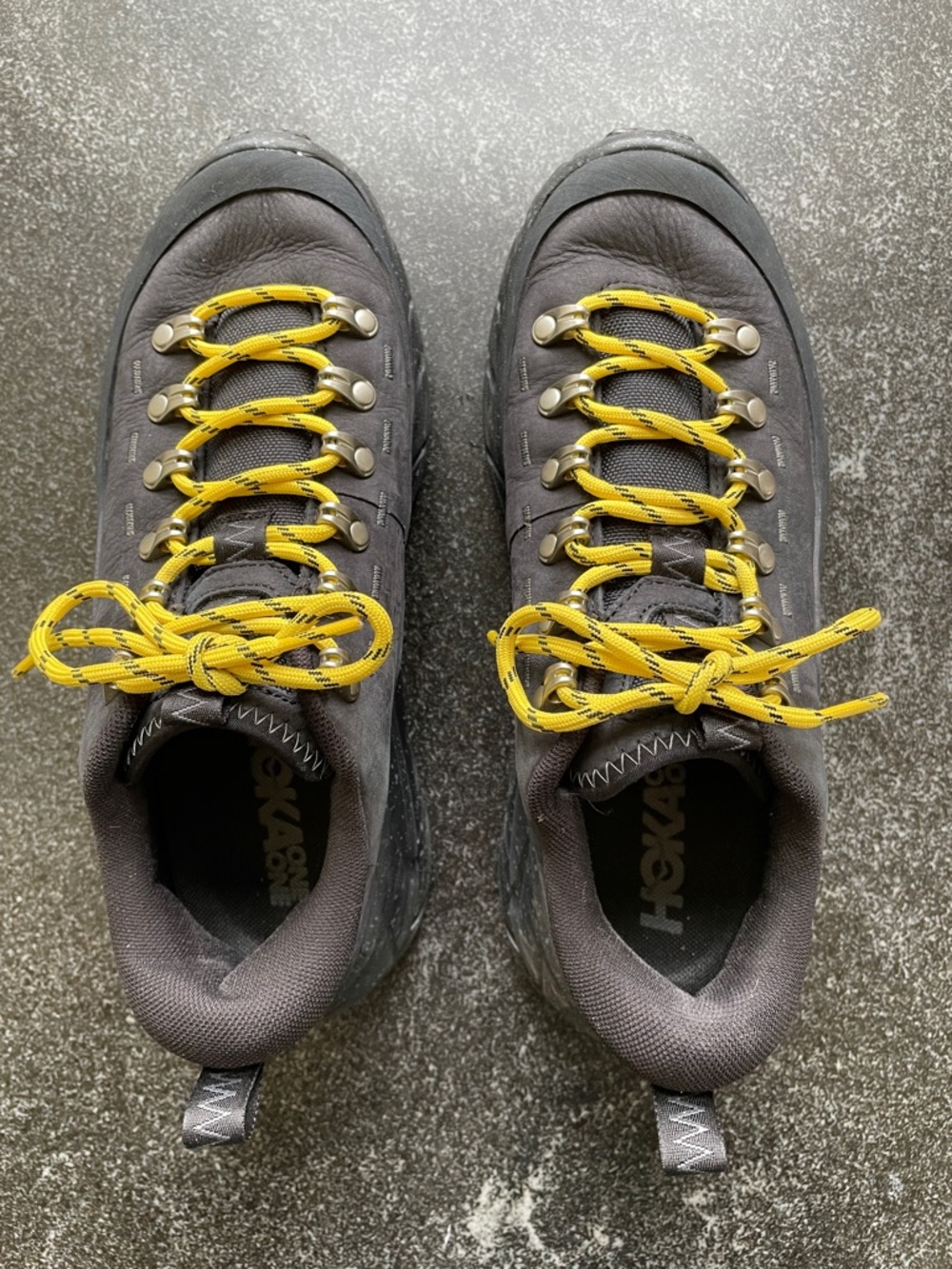 EUC Hoka Tor Summit Unisex Trail Shoe Size M6.5/W7.5 Black with Yellow Laces - Picture 5 of 15